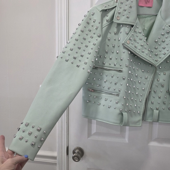 Azalea Wang Plus Minty Girl Faux Leather Jacket Size 1X - Picture 7 of 17